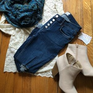 Free People Size 27 buttonfly jeans